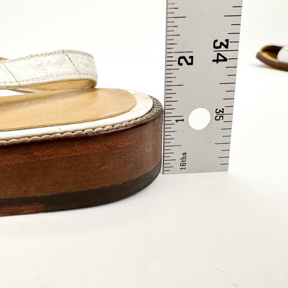 Studio Belvedere White Eel Leather Slingback Sandals 9 Western‎ Hand Made Unique main image 8